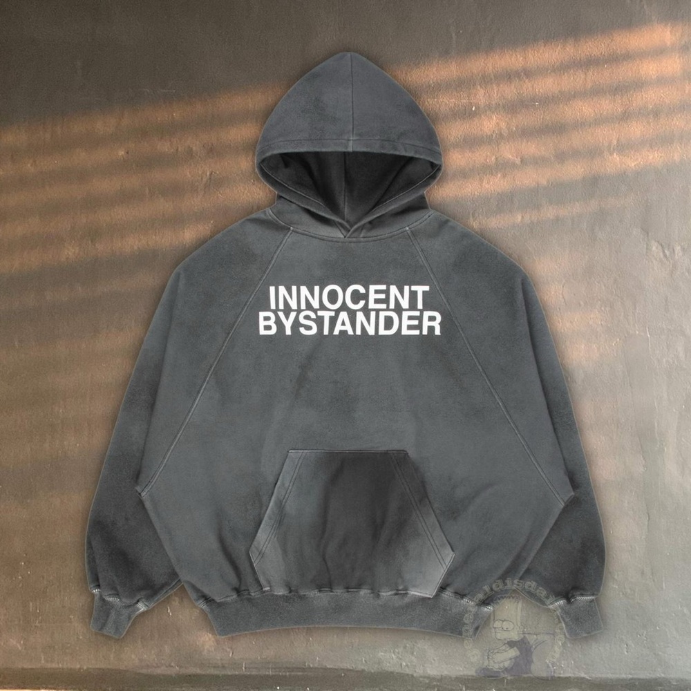 praying Innocent Bystander Hoodie Grey oversized cozy designer sweater deadstock